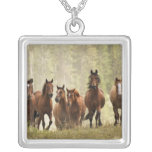 Caballos cresting la pequeña colina durante el rod pendiente personalizado