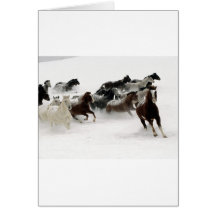 Caballos en la nieve felicitación