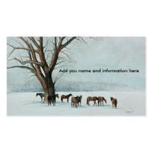 "Caballos en tarjeta de visita animal del arte de 