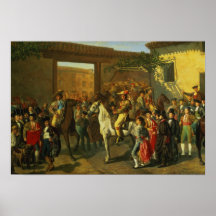 Caballos en un patio posters