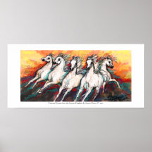 Caballos ideales del reino de la puesta del sol posters