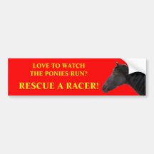 Caballos que compiten con del rescate pegatina de parachoque