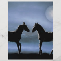 Caballos que hacen a amigos por claro de luna flyer a todo color