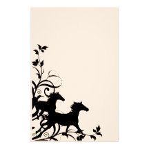 Caballos salvajes negros  papeleria de diseño