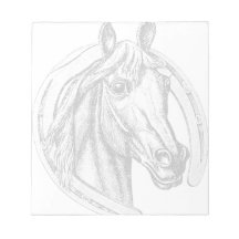 Cabeza de caballo y zapato del caballo blocs de notas