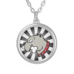 Cabeza de Pitbull del dibujo animado - collar gris