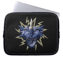 Cabeza del dragón - azul funda ordendadores