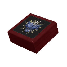 Cabeza del dragón - azul cajas de joyas