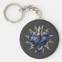 Cabeza del dragón - azul llavero personalizado