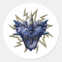 Cabeza del dragón - azul pegatinas  