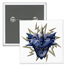 Cabeza del dragón - azul pins