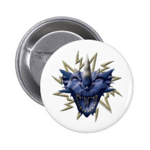 Cabeza del dragón - azul pins