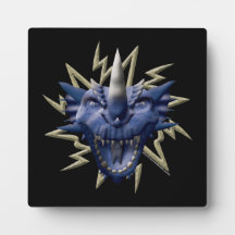 Cabeza del dragón - azul placa para mostrar