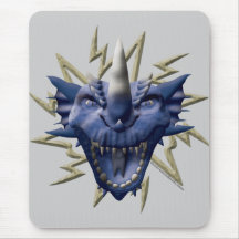 Cabeza del dragón - azul tapetes de ratón