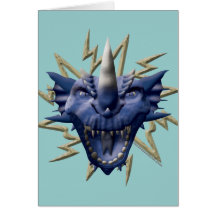 Cabeza del dragón - azul tarjeton