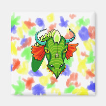 Cabeza del dragón con horns.png imanes para frigoríficos