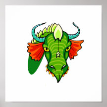 Cabeza del dragón con horns.png poster