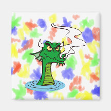 cabeza del dragón fuera del agua horned.png imán de nevera
