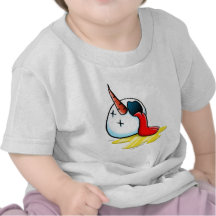 Cabeza del muñeco de nieve en sangre camiseta