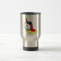 Cabeza del muñeco de nieve en sangre taza de café