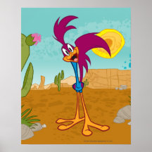 Cabeza del Roadrunner inclinada Posters