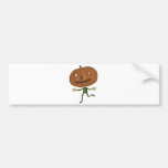cabeza linda de la calabaza etiqueta de parachoque