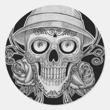cabeza muerta pegatinas redondas