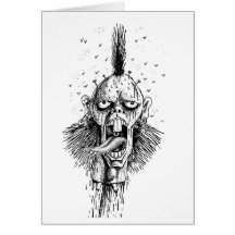 Cabeza punky separada tarjeton