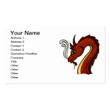 Cabeza roja linda del dragón plantillas de tarjeta de negocio