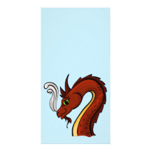 Cabeza roja linda del dragón tarjeta fotografica  
