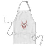 Cabeza roja tribal del dragón delantales