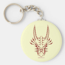 Cabeza roja tribal del dragón llavero