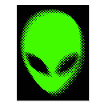 Cabeza torcida del extranjero de espacio tarjetas postales