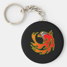 Cabeza tribal de Eagle de la llama negra Llavero Personalizado