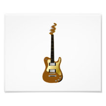 Cabezal del fizzle de la guitarra eléctrica del or arte fotografico