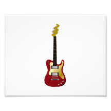 Cabezal rojo del fizzle del amarillo de la guitarr foto