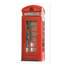 Cabina de teléfono roja tarjetas de visita