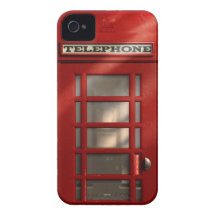 Cabina de teléfonos roja británica del vintage iPhone 4 Case-Mate protector