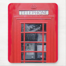 Cabina de teléfonos roja de Londres Alfombrilla De Ratones
