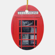 Cabina de teléfonos roja de Londres Ornamentos De Navidad