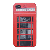 Cabina de teléfonos roja de Londres iPhone 4 Carcasas