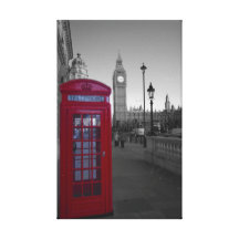 Cabina de teléfonos roja de Londres Impresión En Lona Estirada