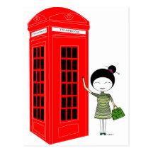 Cabina de teléfonos roja en Londres Tarjeta Postal