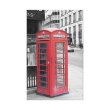 Cabina de teléfonos roja lienzo envuelto para galerías