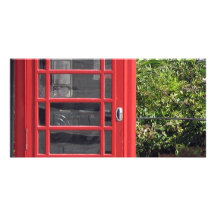Cabina de teléfonos roja tarjetas fotográficas 