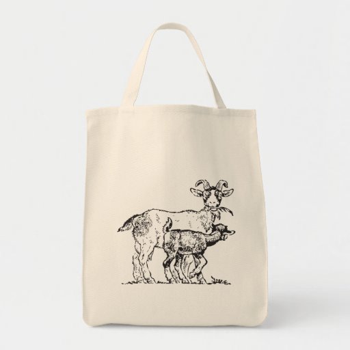 Cabra y niño bolsa de mano