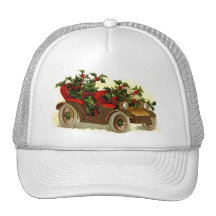 Cabriolé llenado de navidad del vintage del acebo gorro de camionero