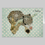 Cabrito Notecard personalizado Polkadot azul tarjetas