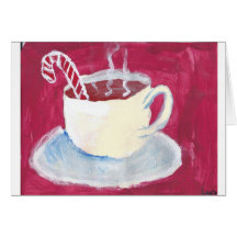 Cacao caliente de la hierbabuena tarjeton