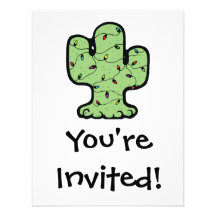 cactus de navidad invitacion personalizada